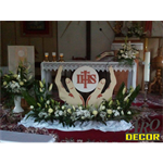 Dłonie z hostią, dekoracje eucharystyczne (NA ZAMÓWIENIE) Pierwsza Komunia, Boże Ciało 