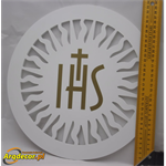 Biała Hostia JHS 33 cm (PCV) - Pierwsza Komunia, Boże Ciało, dekoracje