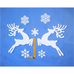 Dwa Renifery 49 cm + Śnieżynki - Dekoracje Świąteczne 09