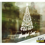 Świąteczne naklejki na witrynę sklepu (choinka) 11 - Dekoracje Świąteczne