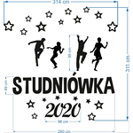 Studniówka 2024-duży styropianowy napis plus gwiazdki nr 02, dekoracje na studniówkę (NA ZAMÓWIENIE)