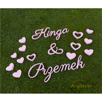 Kinga & Przemek , Imiona Nowożeńców , Pary Młodej (NA ZAMÓWIENIE) nr 278 Dekoracje Ślubne
