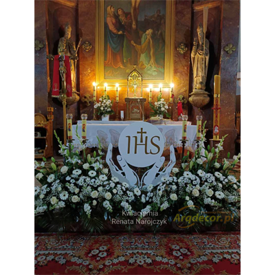 Pierwsza Komunia. Dłonie z hostią, styropianowe dekoracje eucharystyczne (NA ZAMÓWIENIE). arqdecor 