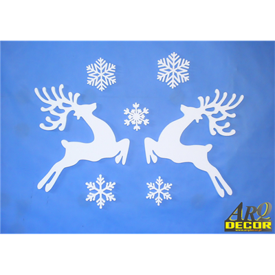 Dwa Renifery 49 cm + Śnieżynki - Dekoracje Świąteczne 09