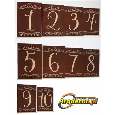 Rustykalne tablice z numerami stołów 1-10 (NA ZAMÓWIENIE) ślub, wesele, dekoracje