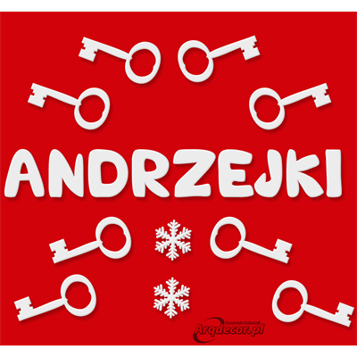 Styropianowy napis ANDRZEJKI plus zestaw kluczy! (NA ZAMÓWIENIE). Andrzejki dekoracje.