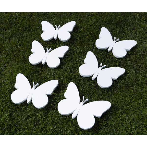 Motylki styropianowe, komplet 6 szt, dekoracje do przedszkola (NA ZAMÓWIENIE).