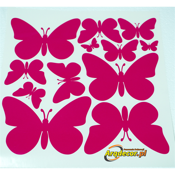 Różowe motylki arkusz24/24 cm! Naklejki na witrynę. Dekoracje do przedszkola (NA ZAMÓWIENIE).