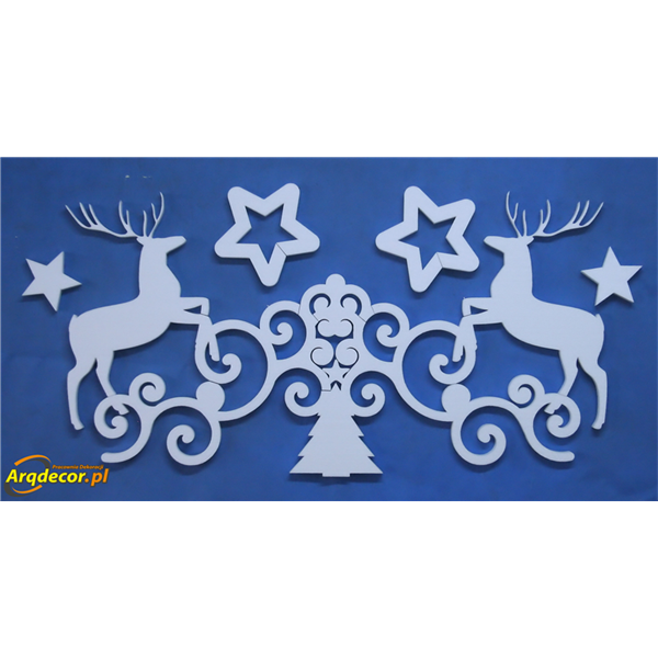 Dwa Renifery + Gwiazdki (2017) dekoracje świąteczne (NA ZAMÓWIENIE) 