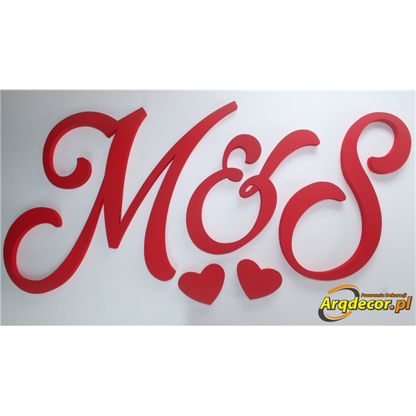 M & S, Inicjały na ścianę Pary Młodej (NA ZAMÓWIENIE) nr 195 dekoracje ślubne