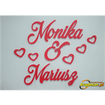 Monika & Mariusz, Imiona Nowożeńców, Pary Młodej (NA ZAMÓWIENIE) nr 69 Dekoracje Ślubne