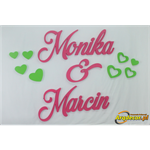 Monika & Marcin, Imiona Nowożeńców , Pary Młodej (NA ZAMÓWIENIE) nr 120 Dekoracje Ślubne