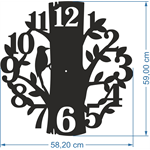 Nowoczesny DUŻY zegar ścienny 59 cm! motyw drzewa, skleja nr 02, dekoracje wnętrz