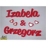 Izabela & Grzegorz, Imiona Nowożeńców, Pary Młodej (NA ZAMÓWIENIE) nr 36 Dekoracje Ślubne