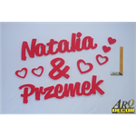 Natalia & Przemek, Imiona Nowożeńców, Pary Młodej (NA ZAMÓWIENIE) nr 57 Dekoracje Ślubne