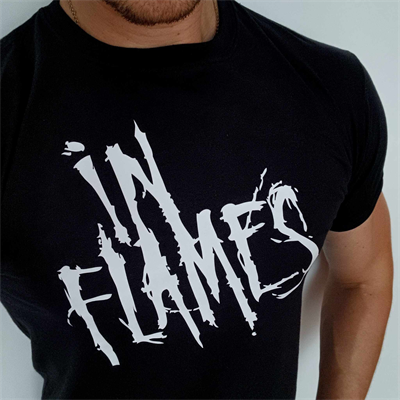 In Flames T-shirt Męska koszulka z nadrukiem (NA ZAMÓWIENIE). 