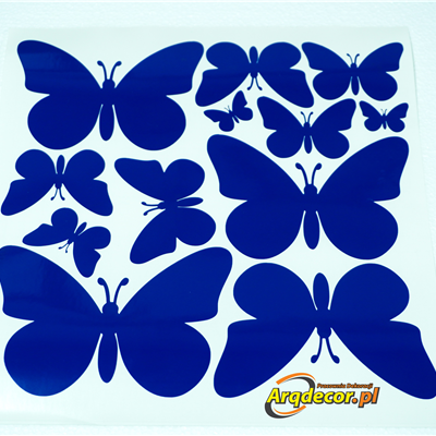 Niebieskie motylki arkusz24/24 cm! Naklejki na witrynę. Dekoracje do przedszkola (NA ZAMÓWIENIE).