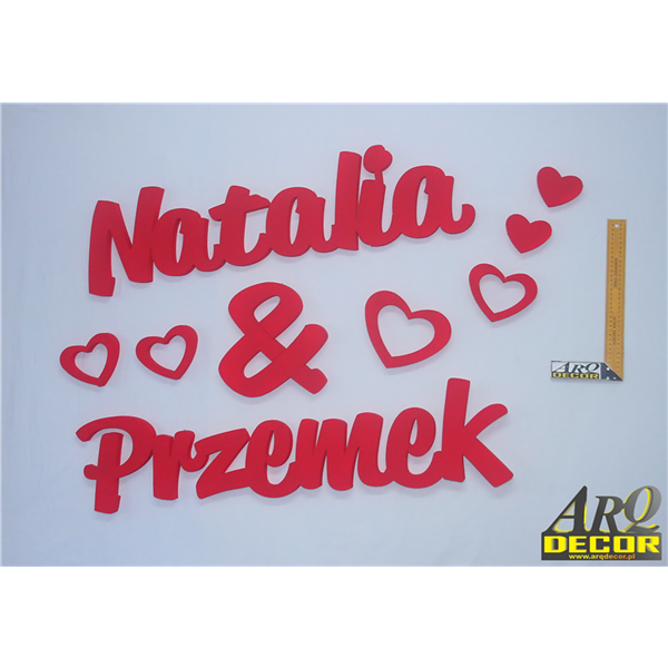 Natalia & Przemek, Imiona Nowożeńców, Pary Młodej (NA ZAMÓWIENIE) nr 57 Dekoracje Ślubne