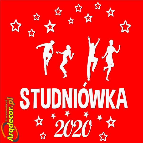 Studniówka 2024-duży styropianowy napis plus gwiazdki nr 02, dekoracje na studniówkę (NA ZAMÓWIENIE)